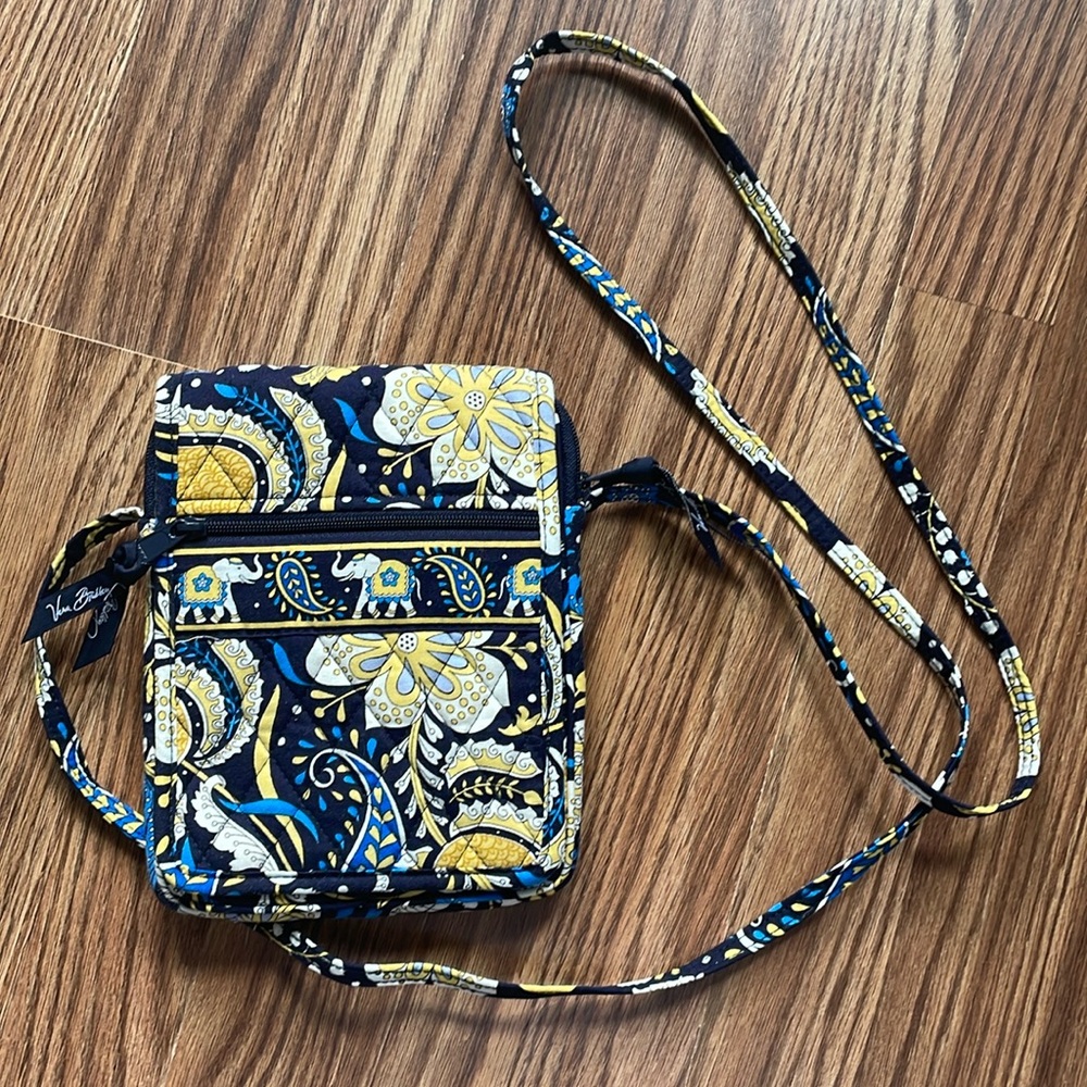 Vera Bradley Crossbody Tablet Notebook Bag Ellie Blue Retired Rare